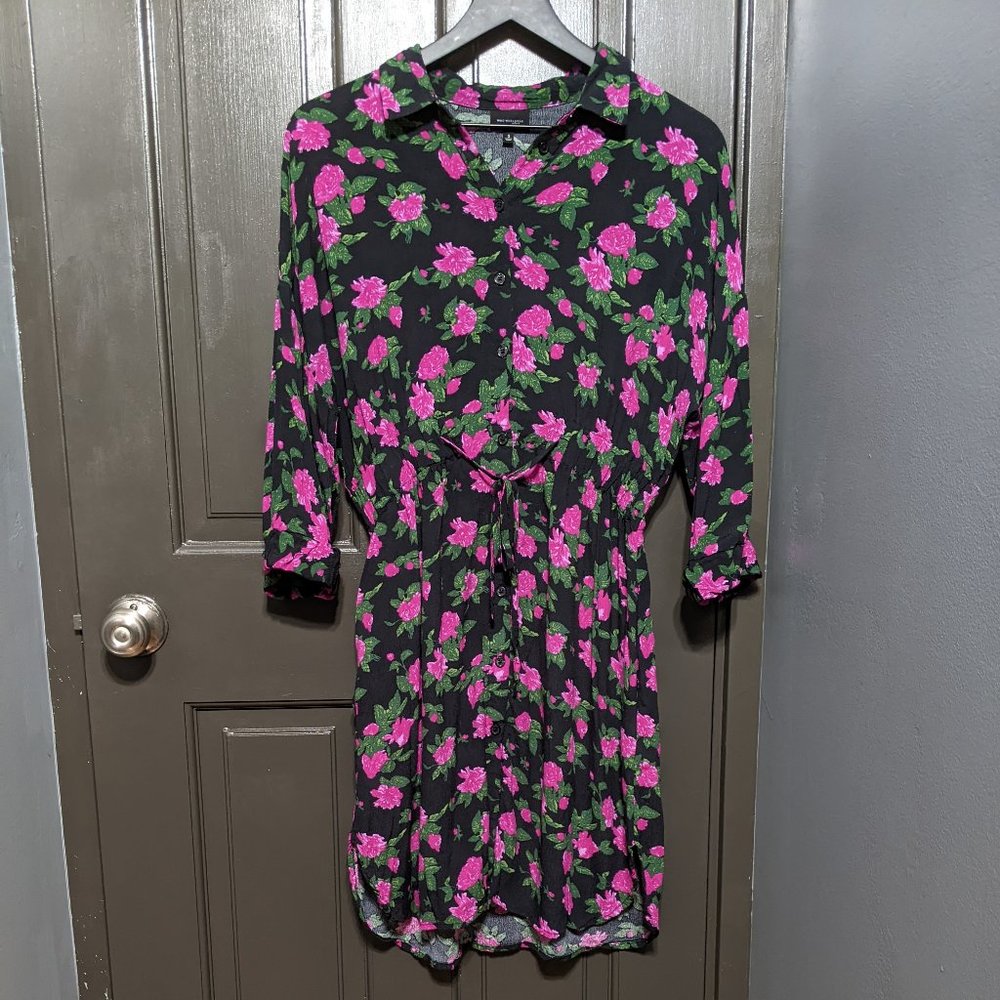 Who What Wear Black and Pink Floral Dress